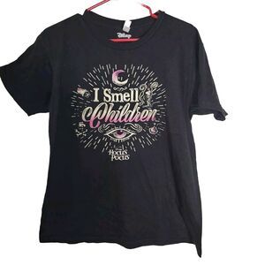 Hocus Pocus T-Shirt "I Smell Children" Womens Size L Black Witch  Disney Tee